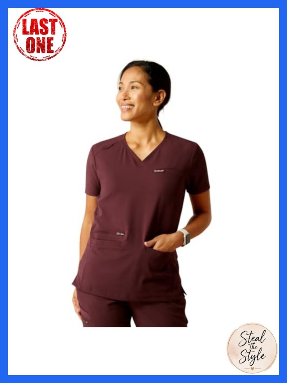 Women's Scrub Top 6 Pocket V-Neck Short Sleeve Medical Workwear
